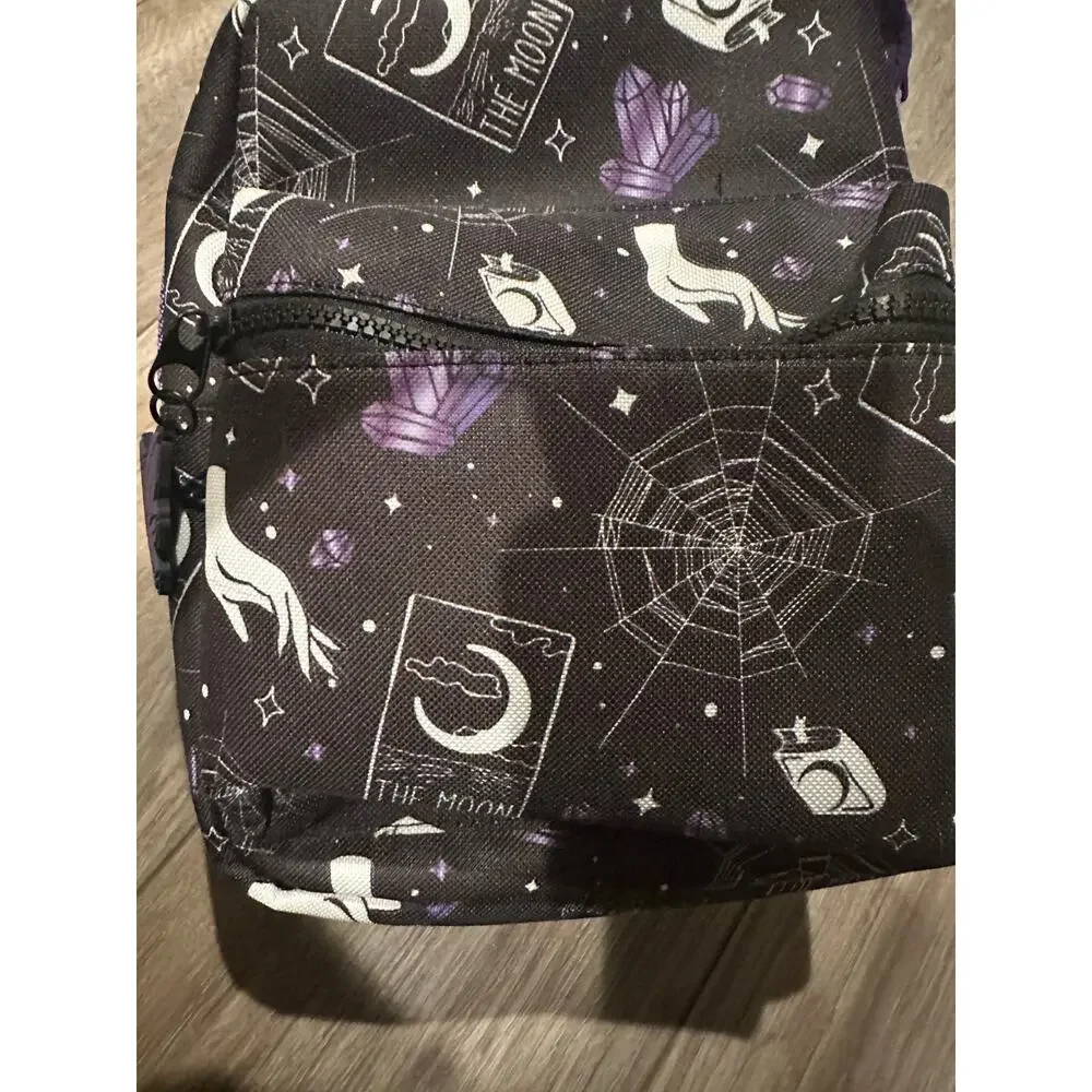Halloween Purple Tarot Moon Stars Spiderman Backpack